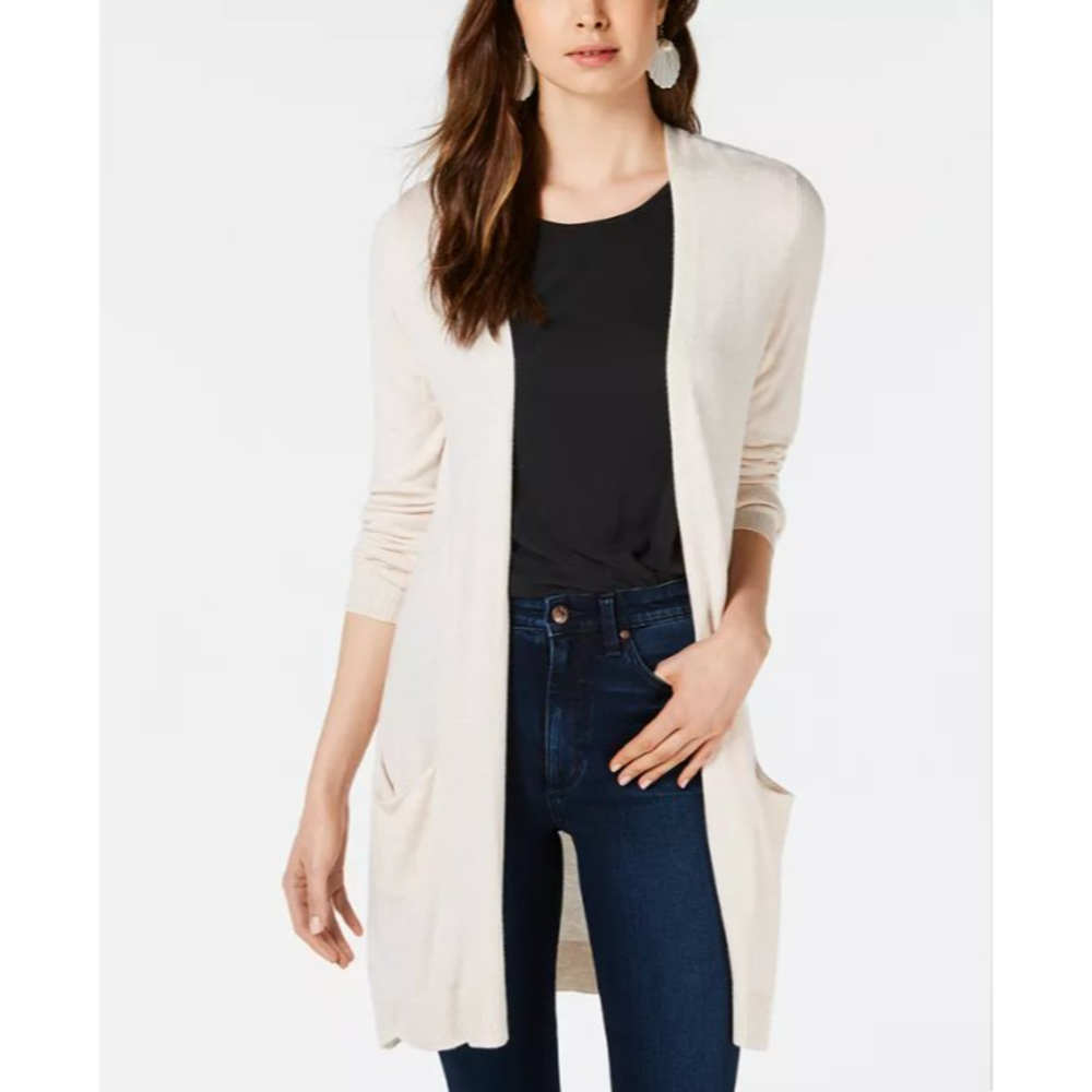 Maison Jules Long Open-Front Jersey Cardigan Sweater Size XL NWT